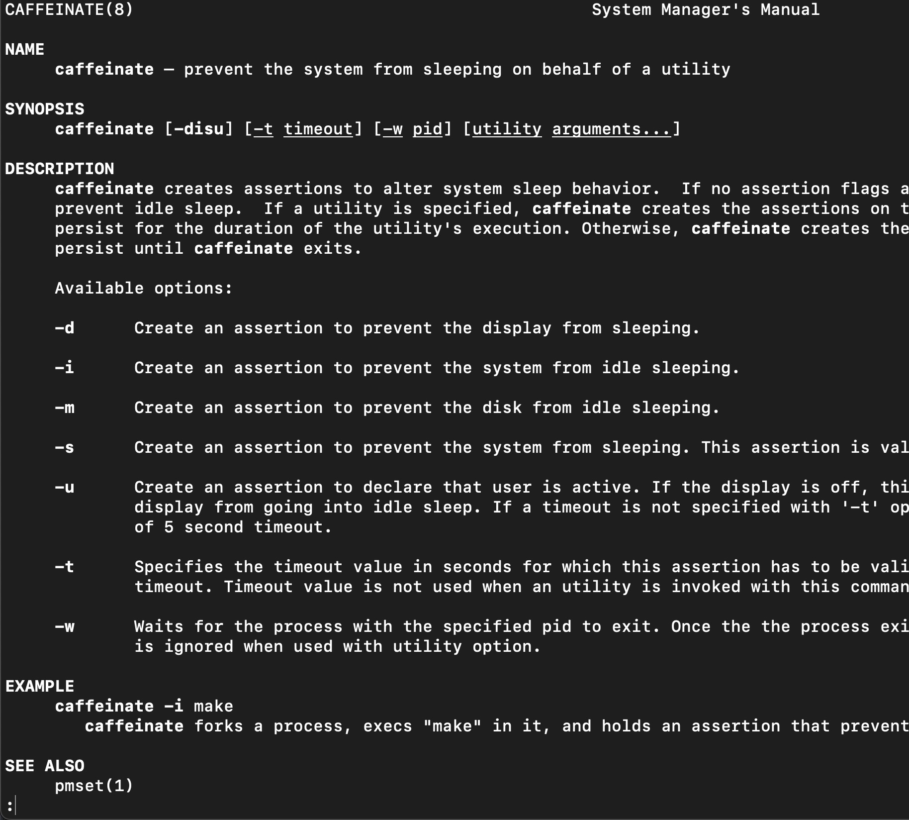 sudo pmset -a disablesleep 1