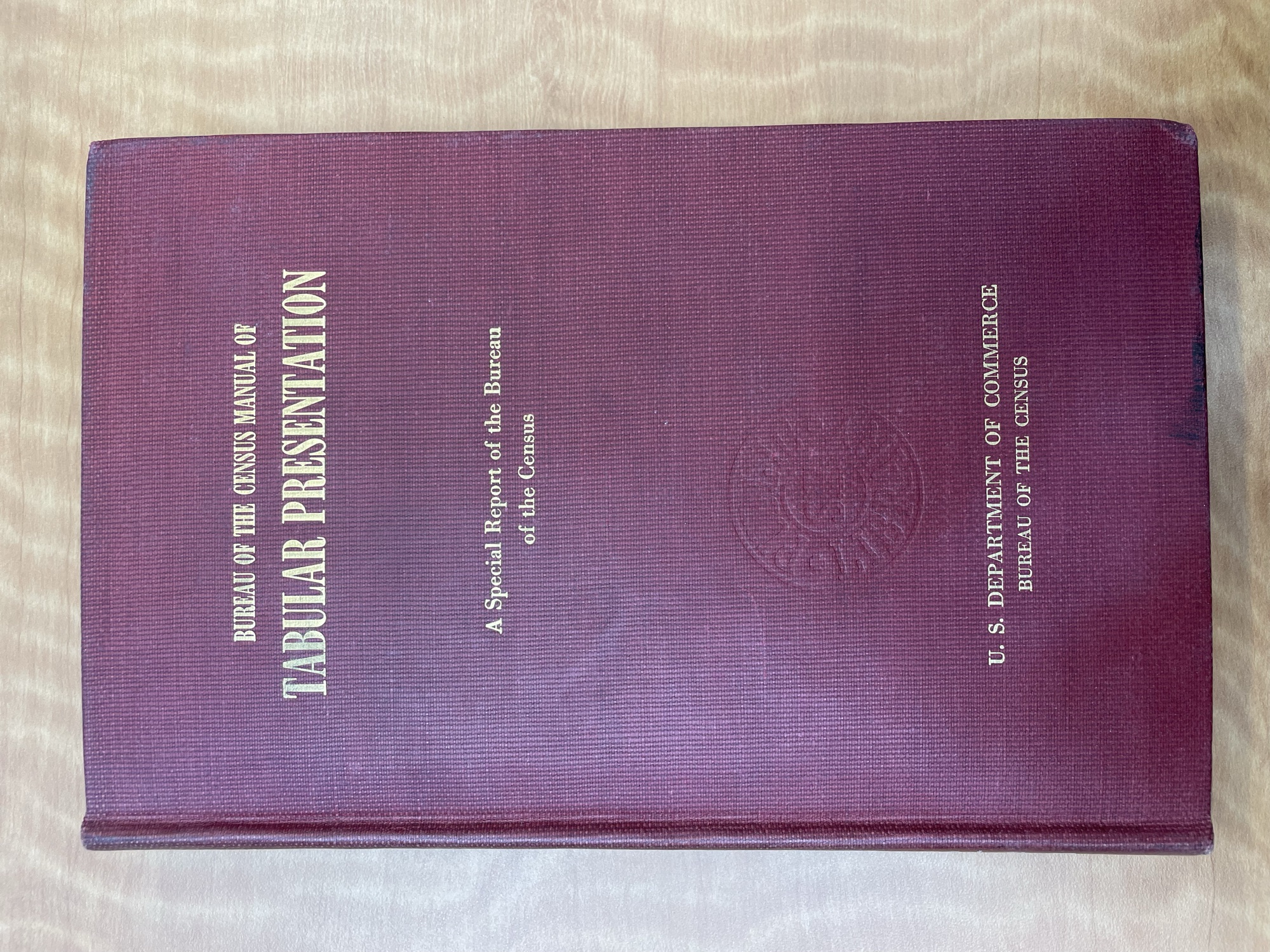 Cover of 'Bureau of the Census Manual of Tabular Presentation'